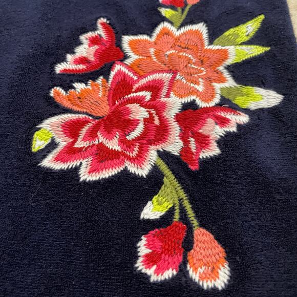 Boston Proper Embroidered Plush Terry Lounge Set | Floral Hoodie Pants Y2K NWOT - Picture 5 of 12